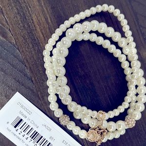 Anne Klein 3 piece pearl bracelet set